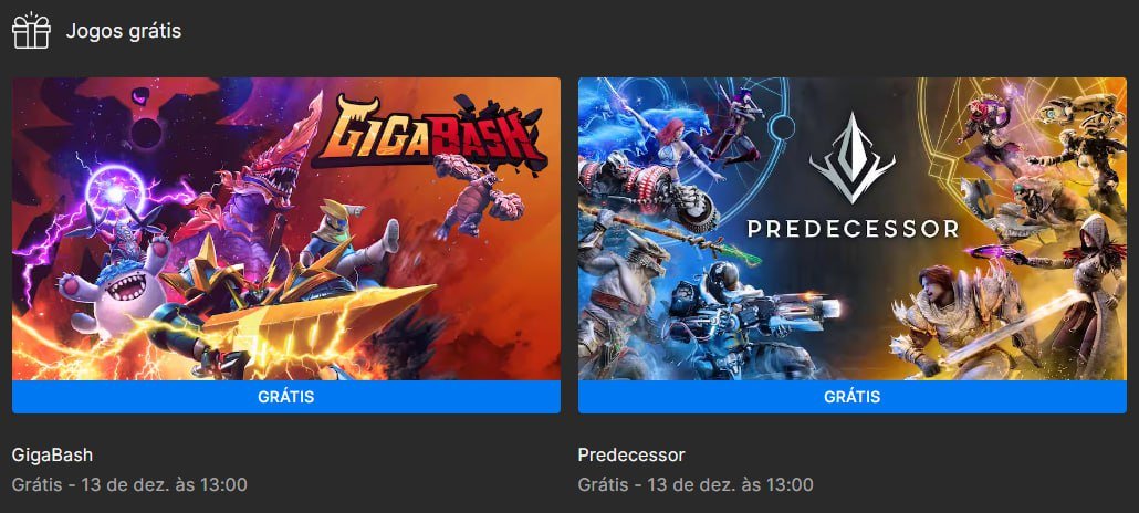 Epic Games Store, Predecessor e Gigabash gratuitos por tempo limitado