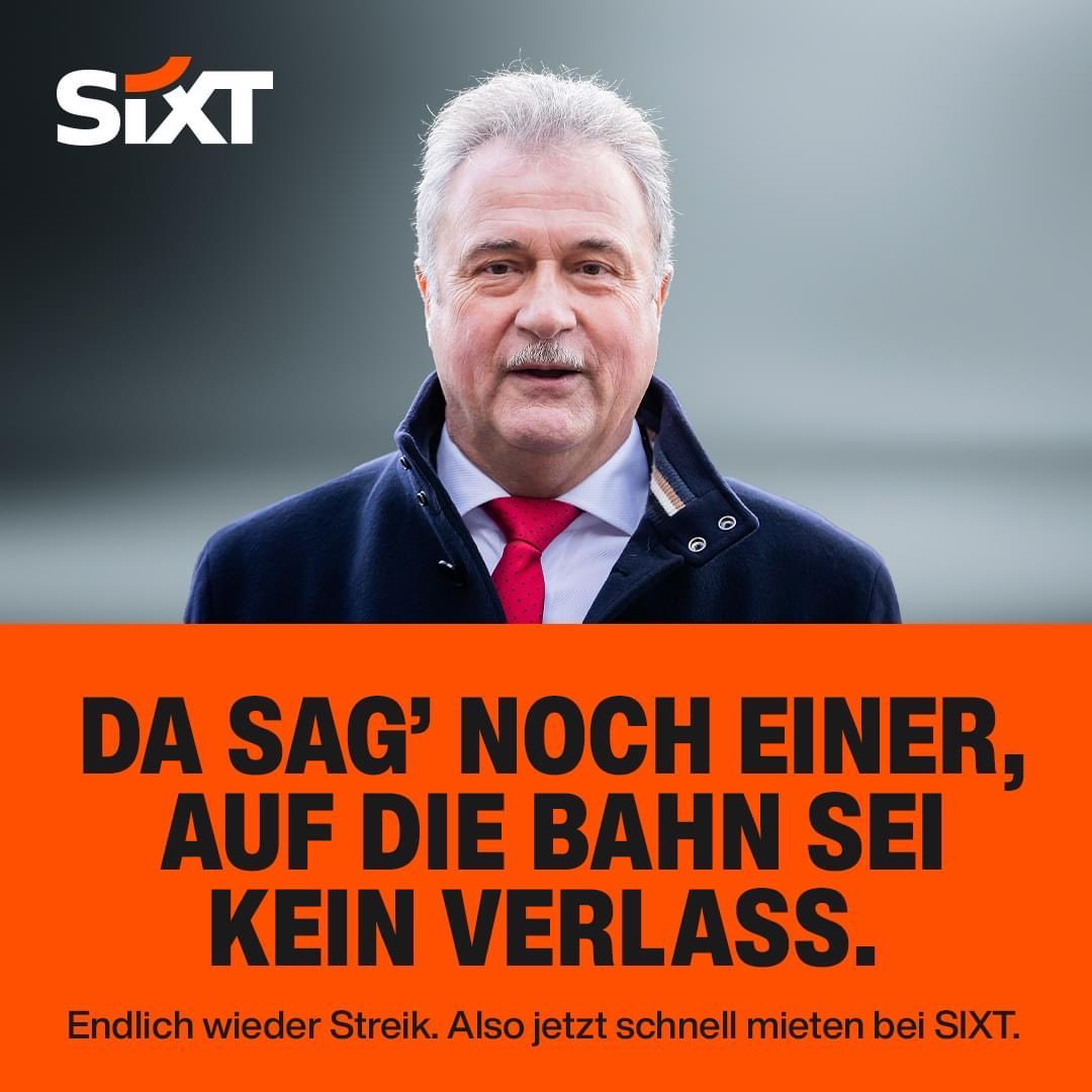 Und wieder eine Top Werbung von der Firma #SiXT 😀👍💪
Danke @SixtDE @SixtCH @SixtAT 🙏
Zur Kenntnisnahme: @DB_Bahn 😂