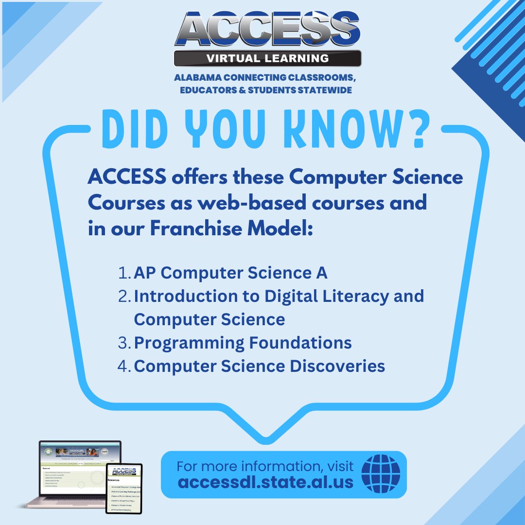 ACCESS_ALSDE's tweet image. #accessalsde #alsdeedtech #EveryChildEveryChanceEveryDay #alabamaachieves