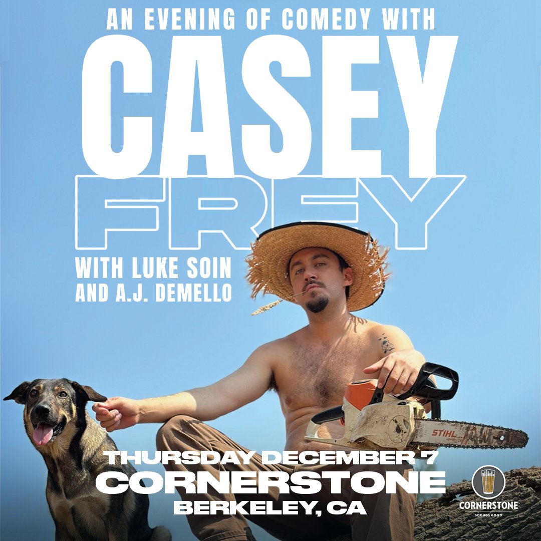 TONIGHT 🤣 Join us for an evening of comedy with Casey Frey, Luke Soin & A.J. Demello. 🎟 Limited tickets left! Get your tickets online now. Doors 7pm // Show 8pm // All Ages