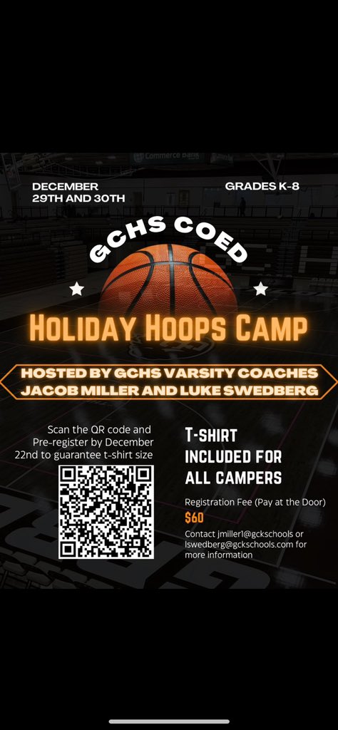 GCHSmensbball's tweet image. GCHS Holiday Hoops Camp! #1Herd