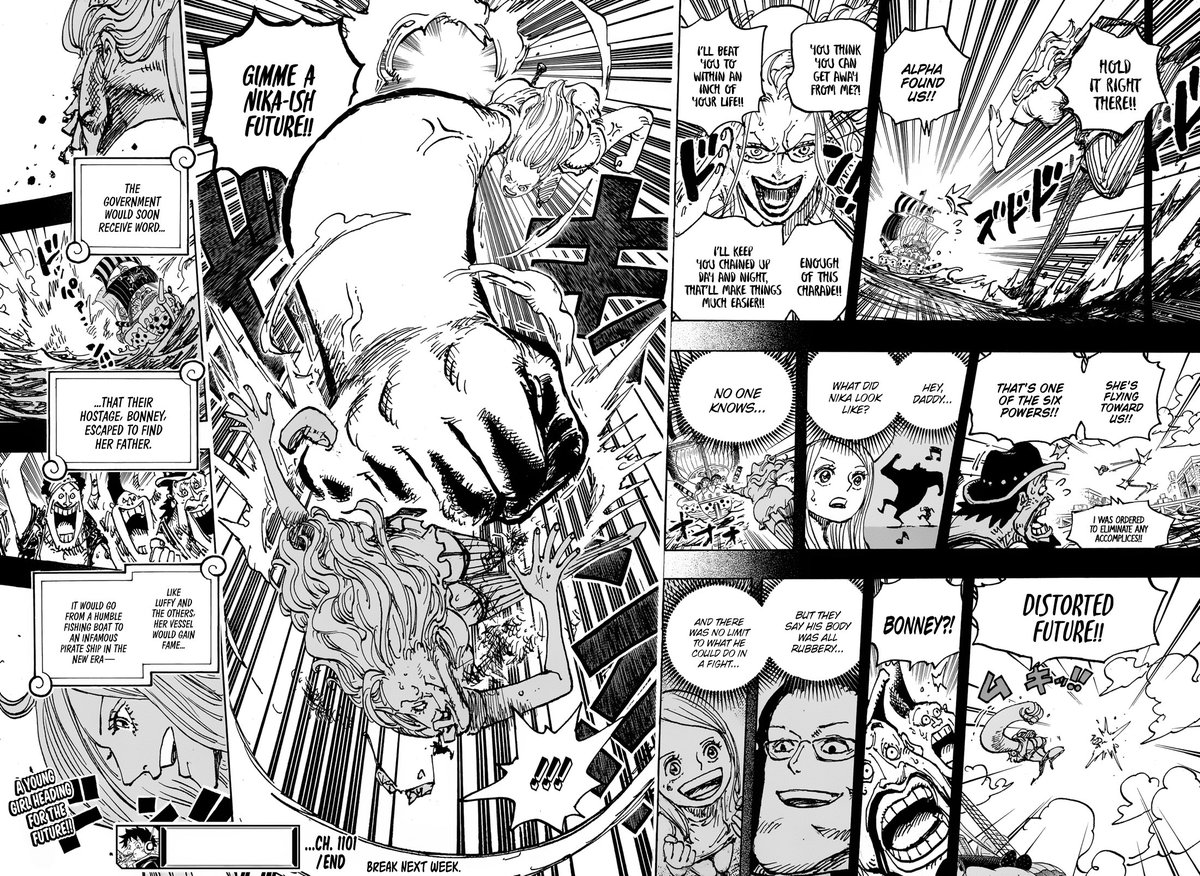 #ONEPIECE1101  I SAID IT ONCE I'LL SAY IT AGAIN, BONNEY HAS ONE OF THE COOLEST POWERS IN THE ENTIRE SERIES 