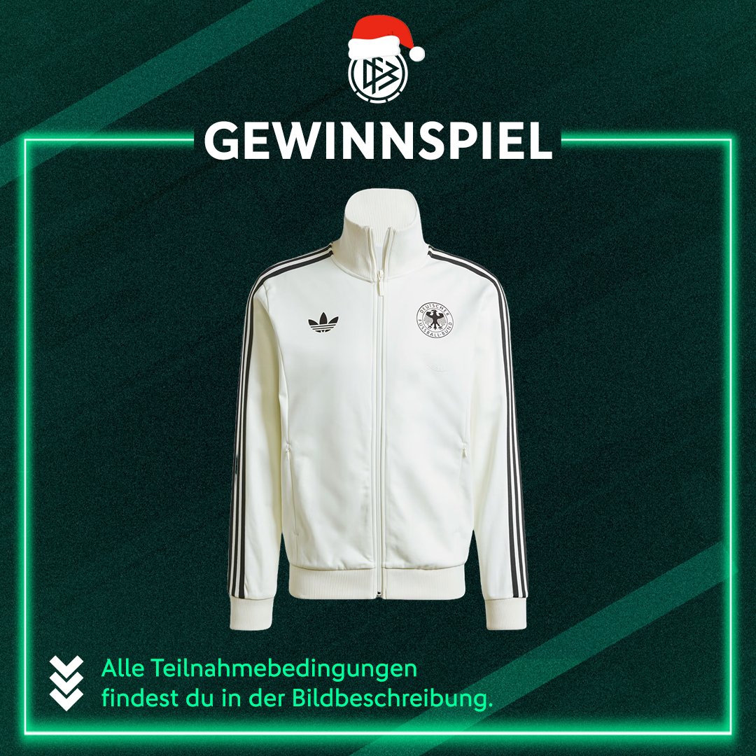 DFB_eSports's tweet photo. 🇩🇪 TÜRCHEN 7 🇩🇪

Hinter unserem 7. Türchen versteckt sich:  
1x1 DFB BECKENBAUER ORIGINALS JACKE

Wie kannst du teilnehmen?  🔍
❤️ Like den Post
🔁 Retweete den Post
💬 Markiere eine Person in den Kommentaren
🤝 Folge @DFB_eFootball 

Der Teilnahmeschluss ist am 13.12.2023 um 23.59 Uhr.

Die Teilnahmebedingung findest du hier: https://t.co/JkOIUKF8RZ
Hinweis: Das Gewinnspiel findet auf Instagram und auf Twitter statt. Alle teilnehmende Personen beider Plattformen werden in einem Lostopf geworfen.

Viel Erfolg! ☘️