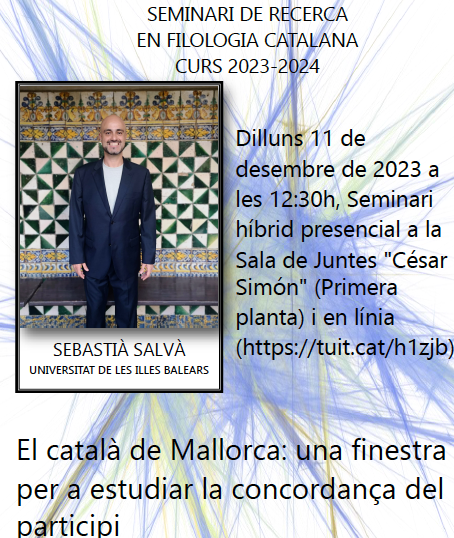 FiloCatUV's tweet photo. Recordeu: demà tindrà lloc el seminari de Sebastià Salvà 🧑‍💻👅📚 Presencial i en línia!
 
Tota la informació a:
https://t.co/9b7T8A9MAS https://t.co/DwATBUbesL