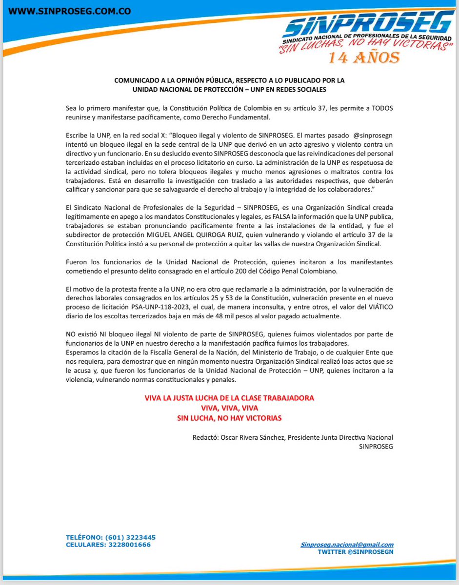 chiporivera's tweet image. QUE QUEDÉ CLARO @UNPColombia @petrogustavo @PalmaEdwin @GloriaRamirezRi @velascoluisf @SINPROSEGN @PGN_COL