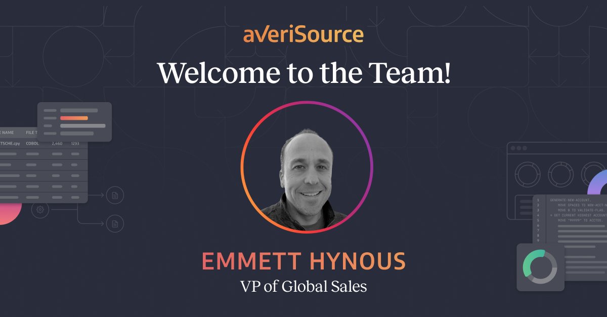 🎉 While he’s no stranger in the #applicationmodernization world, we’re over the moon to welcome a fresh face to the team. Please meet <a href="/EmmettHynous/">Emmett Hynous</a>, our new VP of Global Sales here at AveriSource!

🏆 Emmett brings a successful track record of more than 15 years that includes