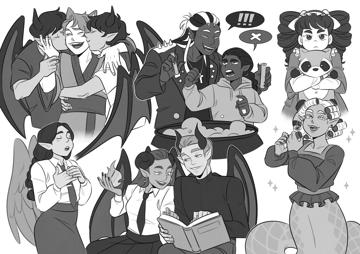 [a4 format] all sorts of different sheets with sketches that I drew! absolutely delighted with how different the genres are, but they are all united by love :'> ♥ 