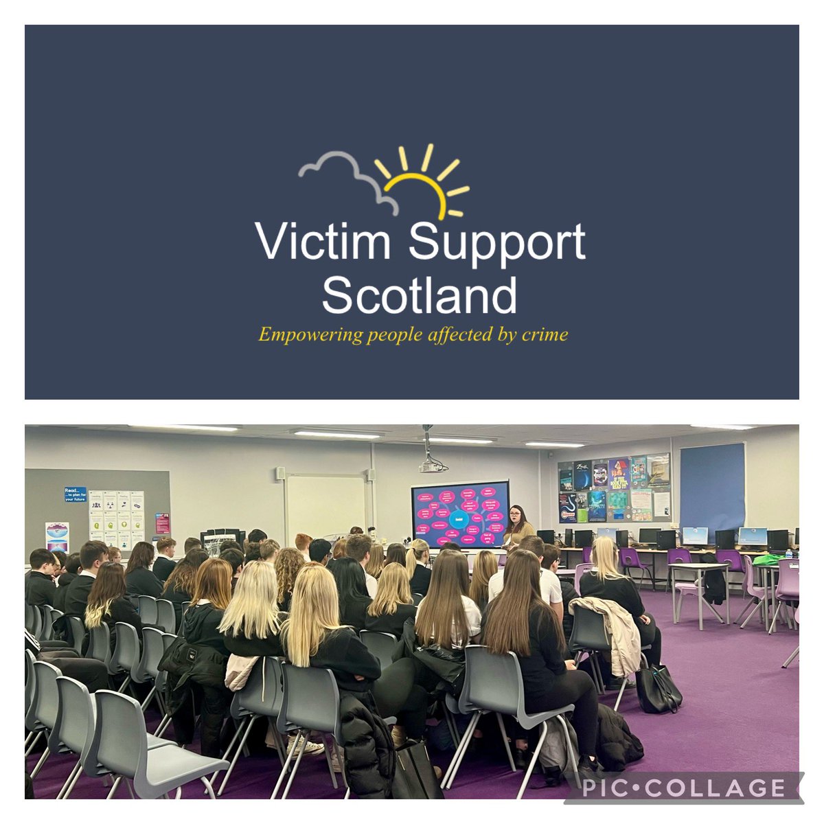 Thank you to Jess & Bethany from @VSScotland who delivered a very informative session to our Criminology classes on the work of Victim Support and the impacts of crime. Our learners found the session very helpful for their learning 😊! @oldmachar @OldmacharBCSO @OMAHumanities