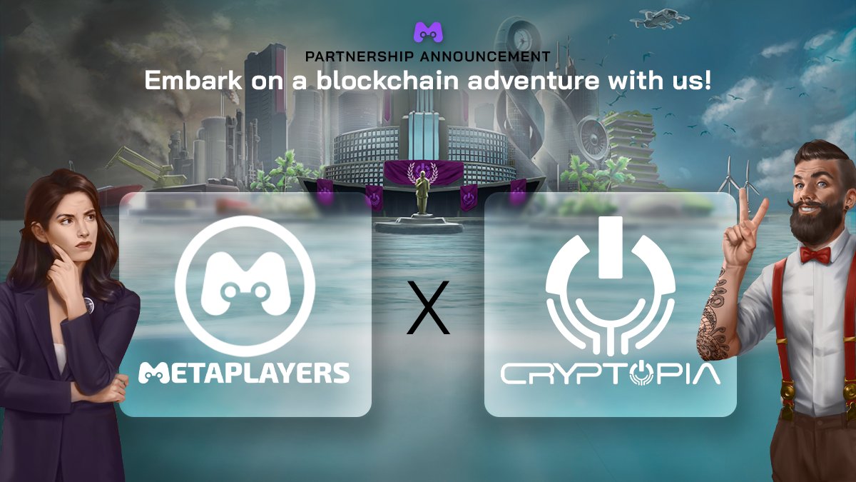 MetaPlayersGG's tweet photo. ๐ค MetaPlayers x Cryptopia ๐ค
We are more than happy to announce that we have partnered up with the upcoming blockchain game goliath, @CryptopiaOFCL!
One post cannot summarize all the greatness in the making, but don't worry โ the next week will be utterly exciting! ๐ https://t.co/UDkkxDxvQT