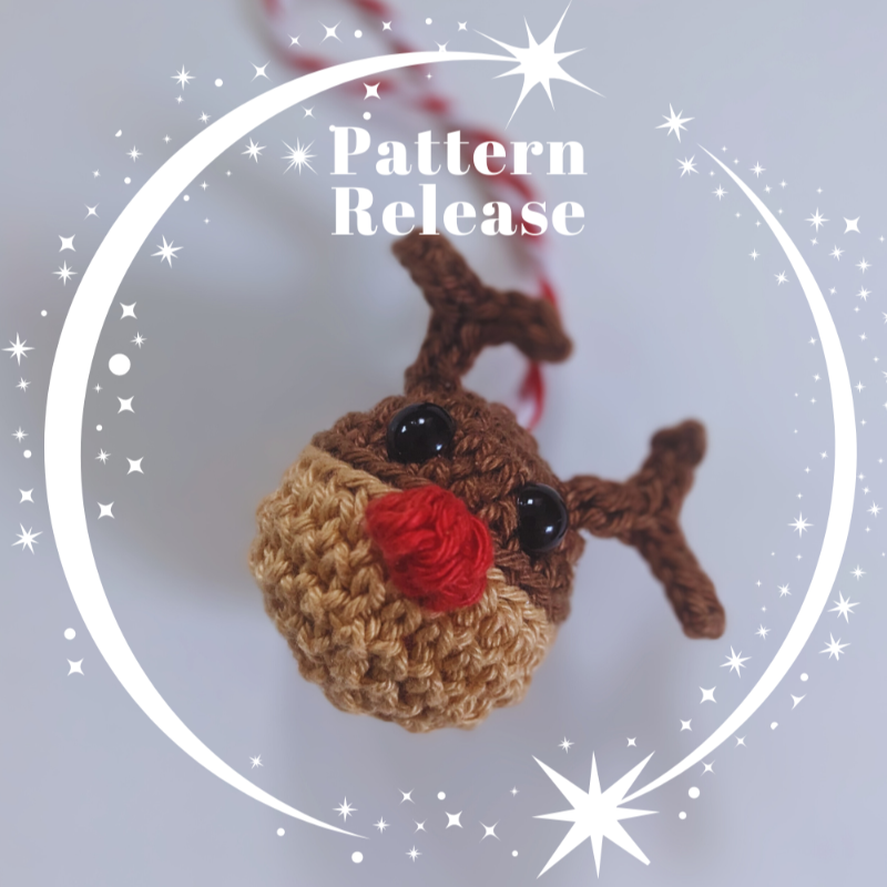 ButCrochet's tweet photo. Embrace the holiday spirit with this quick &amp; easy Rudolph the Reindeer Mini Christmas crochet bauble! This is a delightful project &amp; you’ll be asking yourself how anyone could not let poor Rudolph play in any reindeer games! #crochet #Christmascrochet #crochetcraft #diychristmas