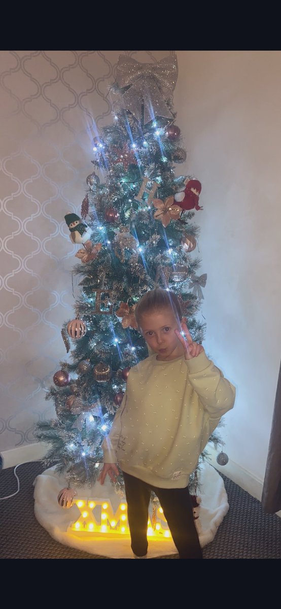 lisaloganxo's tweet photo. Was going to send in a pic of our Xmas tree but someone stole the spotlight 🤣🤣! @BridgetPrimary https://t.co/9gzv4FbTWq