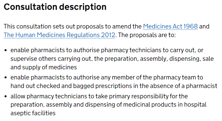 #pharmacytechnicians #Pharmacists #supervision 

The Pharmacy Supervision consultation includes #technicalservices #aseptics 

Have your say - closes 29th Feb 2024