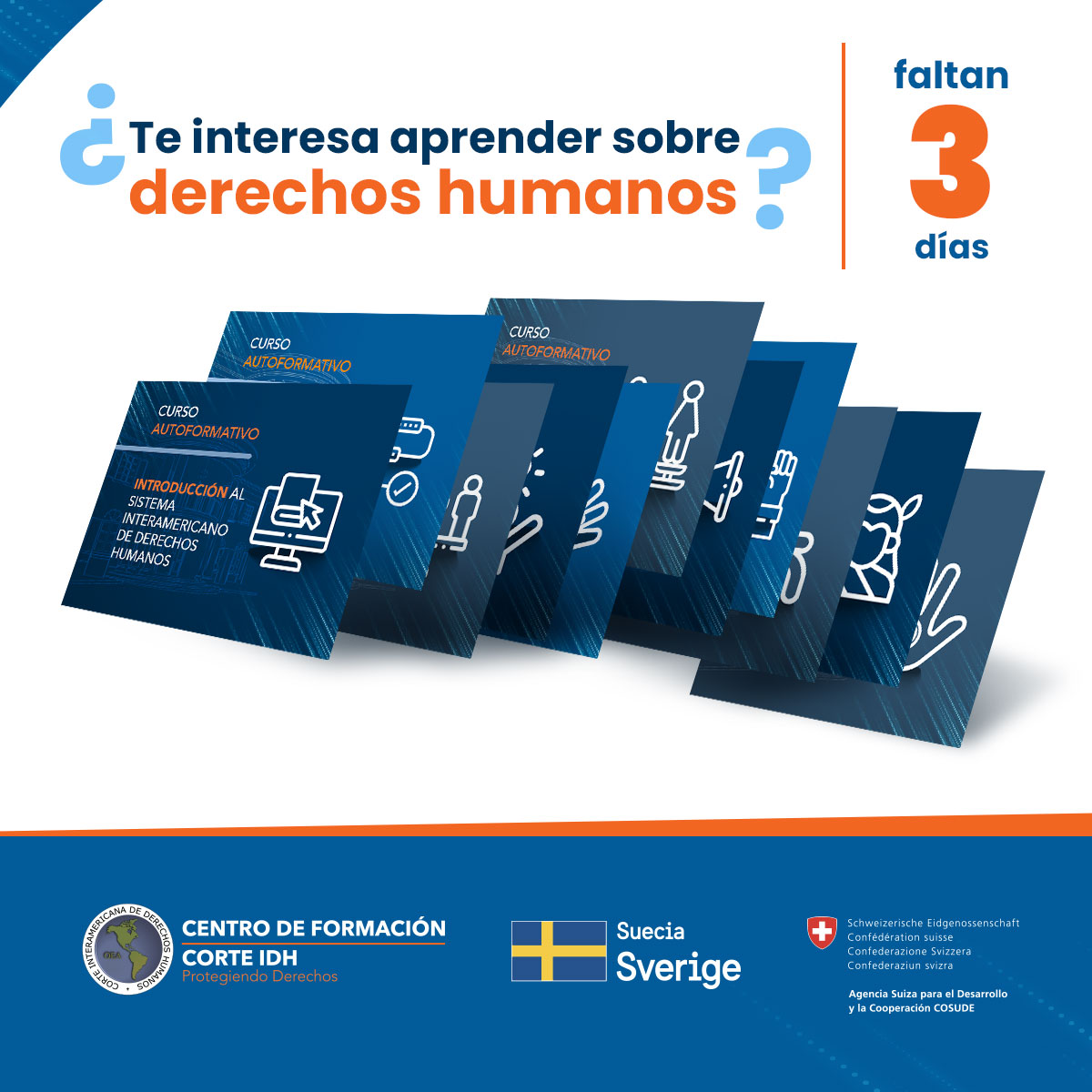 👩🏿‍🏫👨🏿‍🏫Aprende sobre derechos humanos con el Centro de Formación de la Corte IDH. Cursos autoformativos sobre la jurisprudencia del Tribunal. ¡Inscríbete, quedan 3️⃣ días! #FormaciónDerechosHumanos