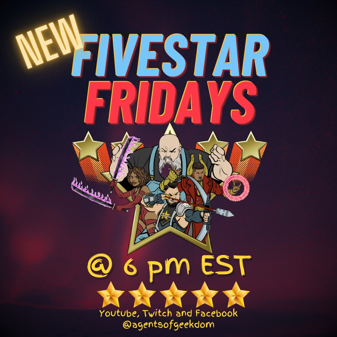 🚀🎙️ Embark on an intelligent journey through geekdom with FiveStar Fridays! Join hosts Tony, Fish, Ryan, and Fe as they bring you insightful conversations about all things nerdy.🌟📚 #FiveStarFridays #GeekTalk #GalaxyConAdventures #IntellectualLens #TuneInNow