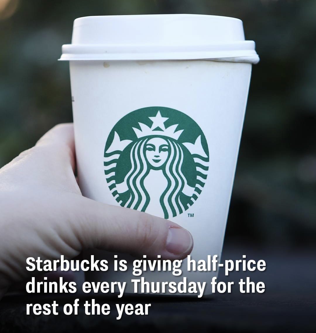 Save some Bucks with @Starbucks. What's better than getting a coffee than drinking it knowing it's half-price? Well, starting this Thursday (7 December), the coffee chain is giving customers 50 percent off any drink for the rest of the month. Thank you Starbucks. #STARBUCKS