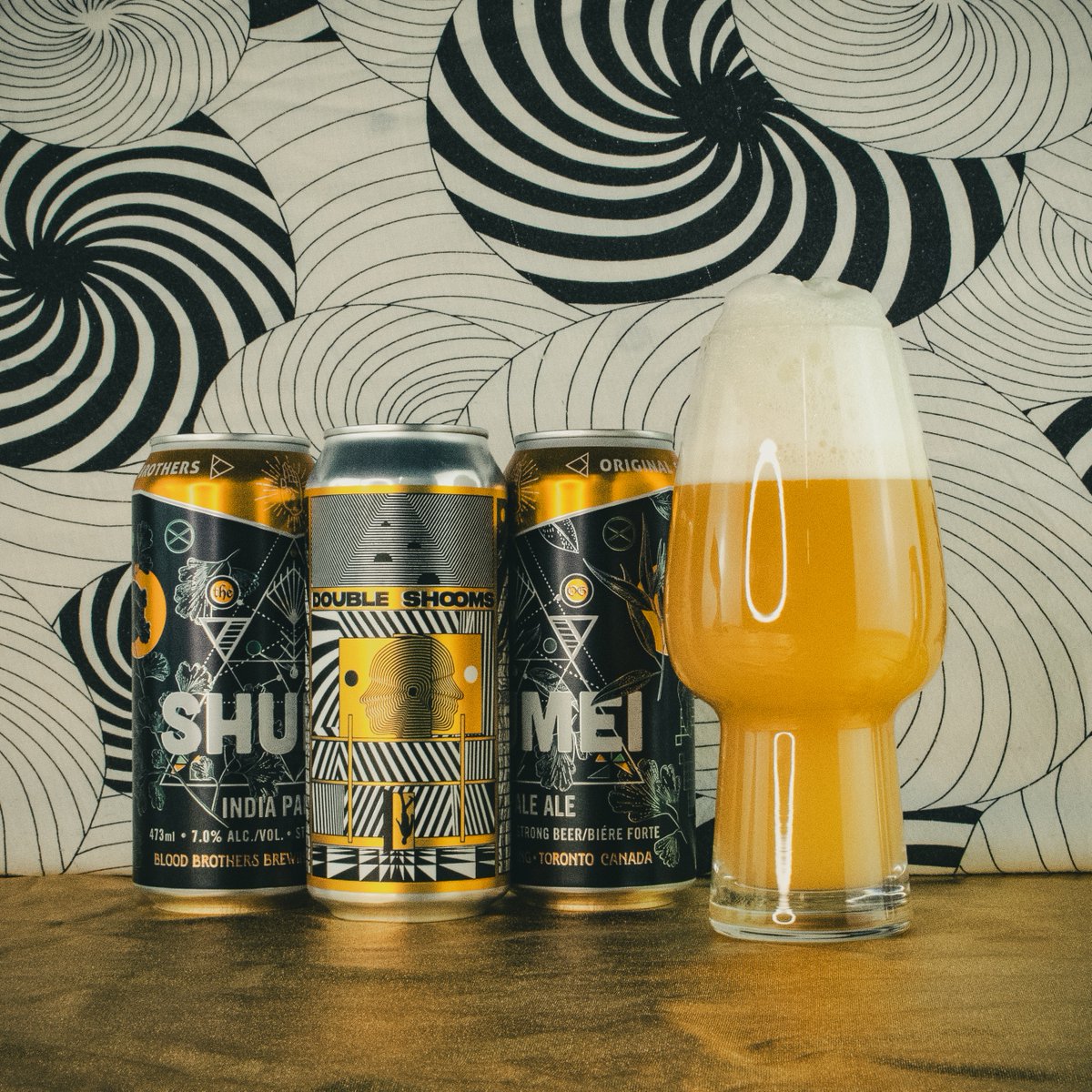 IT RETURNS...
DOUBLE SHOOMS
Double Shumei IIPA • 8.5% ABV

The doppelgänger IIPA: double the pleasure, double the Shumei! We took our flagship IPA and doubled the experience: expect a full haze with a lingering hops and juice for daze. So nice we made it twice (at once).