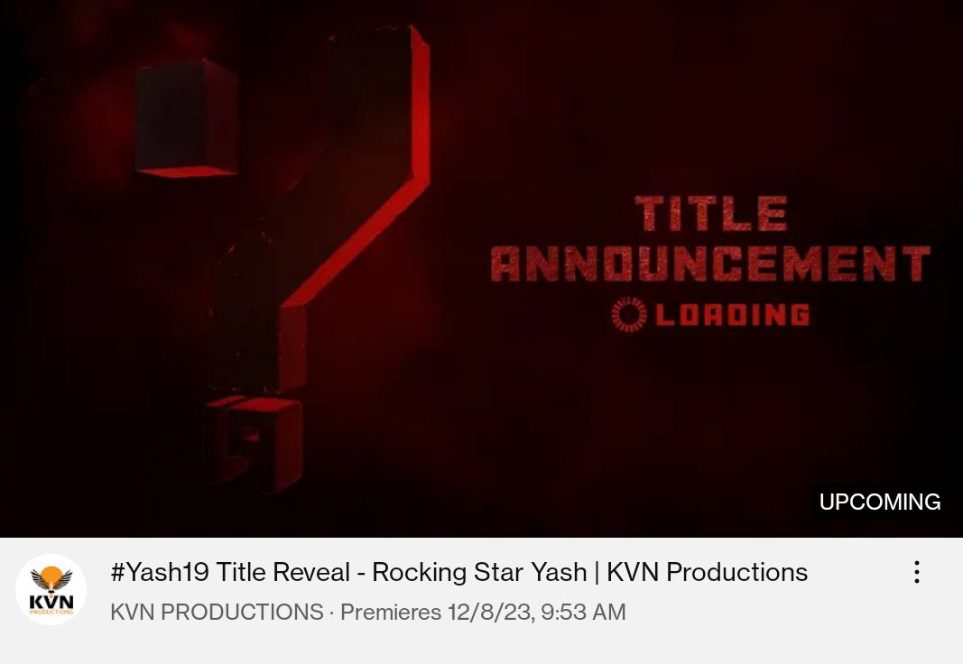 YashTrends's tweet photo. 1 Minute 18 Seconds of Title Video 💥

#Yash19TitleDAY 

#Yash19 #YashBoss 
@TheNameIsYash @KvnProductions https://t.co/ULiEiOIAcO