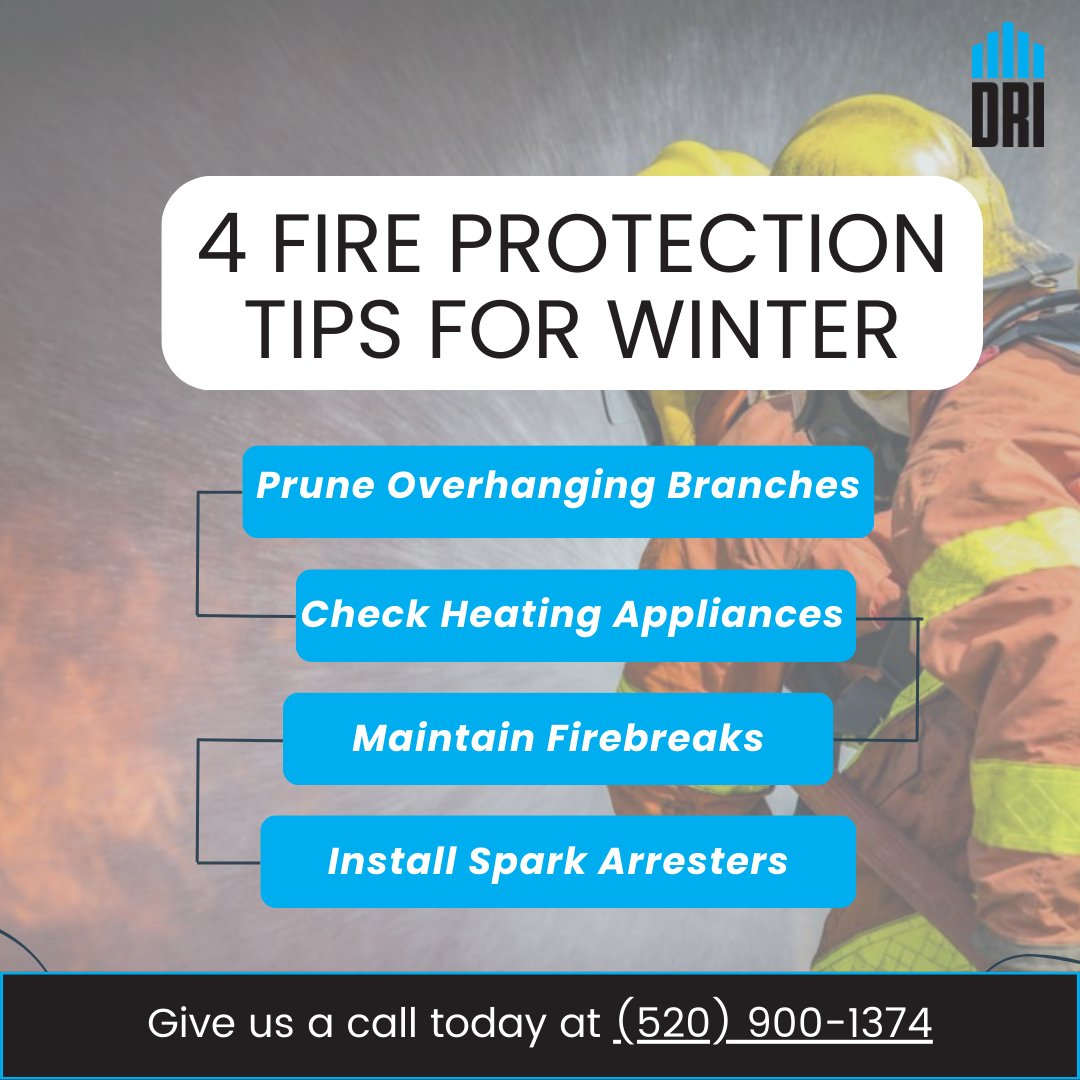 dridisaster's tweet image. As winter looms, safeguard your home!

Here are 4 fire protection tips for a warm and worry-free season.

#fireprotection #firepreventiontips #firedamage #firedamagerestoration #firedamagerestorationservices