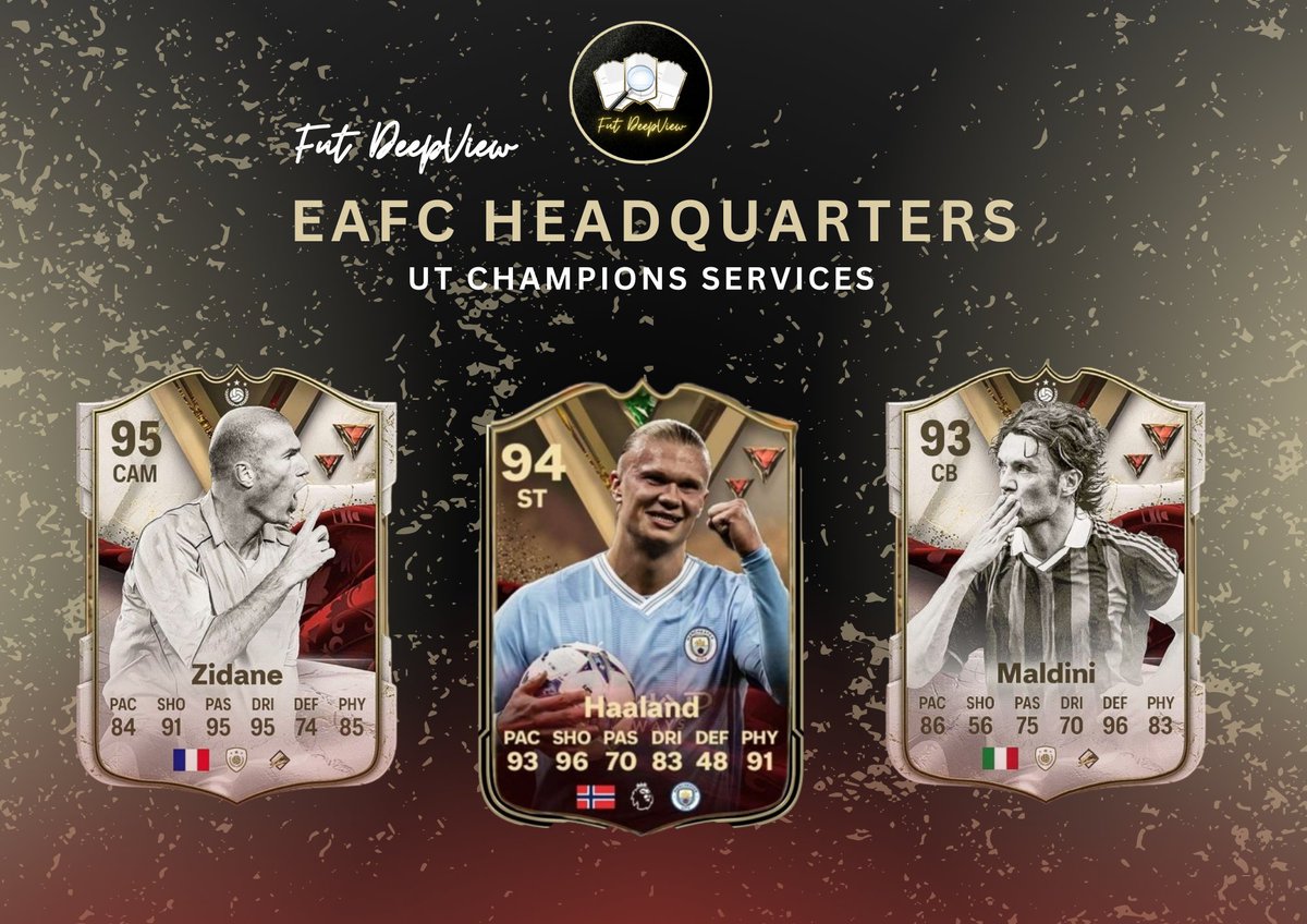 FUTDeepview's tweet photo. 🚨TAKING ORDERS FOR UT CHAMPIONS🚨

DYNASTIES PLAYERS ARE HERE🔥
-Zidane 🇫🇷
-Maldini 🇮🇹
-Haaland 🇳🇴

⭐️GUARANTEED promo players packs⭐️

- 200+ orders in EAFC✅️
- played by PRO players✅️
- limited spots✅️

For all prices check my official page:

👉👉👉https://t.co/6bm1Yhrx0I 👈👈👈

Book your spot for BRAND NEW rewards, including GUARANTEED promo players packs✅️💯

DM me to place an order📩📨
#EAFC24
