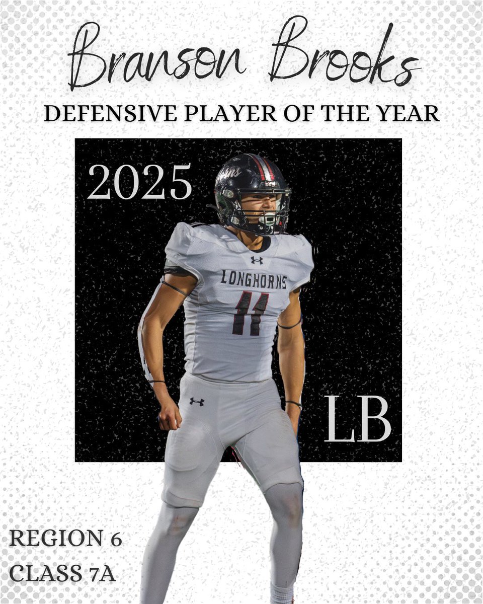 CONGRATULATIONS to Branson Brooks for being named All Region 6-7A DEFENSIVE PLAYER OF THE YEAR {by.ram1rez}
