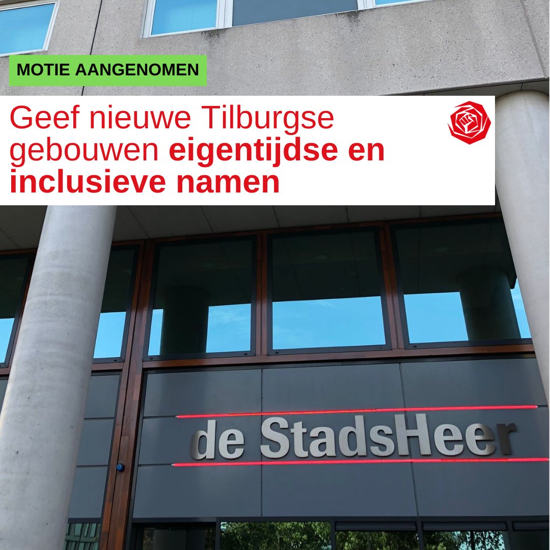 🏢 | De PvdA vindt het belangrijk dat iedereen zich in Tilburg thuisvoelt. Gebouwen met eigentijdse en inclusieve namen dragen daar aan bij. Daarom heeft Bea een motie ingediend. Ze roept op om gebouwen eigentijdsere en inclusievere namen te geven. tilburg.pvda.nl/nieuws/geef-ti…