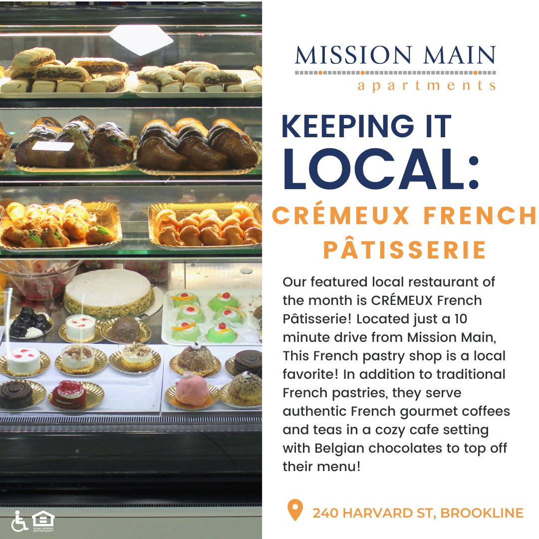 MissionMainApts's tweet image. Celebrate #NationalPastryDay this Saturday by heading to CRÉMEUX French Pâtisserie located right down the road for your favorite🥮🥧🥐 #SupportLocal #LocalBusinessSpotlight #BostonEats #BostonFoodie