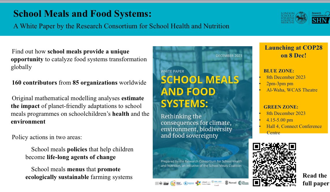 Proud to have contributed to the white paper, ‘School Meals and Food Systems: Rethinking the consequences for climate, environment, biodiversity and food sovereignty’ highlighting the effectiveness of <a href="/tastedfeed/">TastEd</a> 
The revised version of the paper will go live tomorrow, at Cop28.