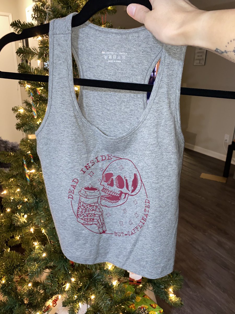 dead2me_customs's tweet photo. CROP TOPS! 
All of these are size MEDIUM!
Pricing INCLUDES shipping!📦

Dead inside but caffeinated: $20
Caffeine and Lexapro: $25
North Pole Brewing: $20
It’s not you it’s me: $18 https://t.co/n3Gy5TOA6S