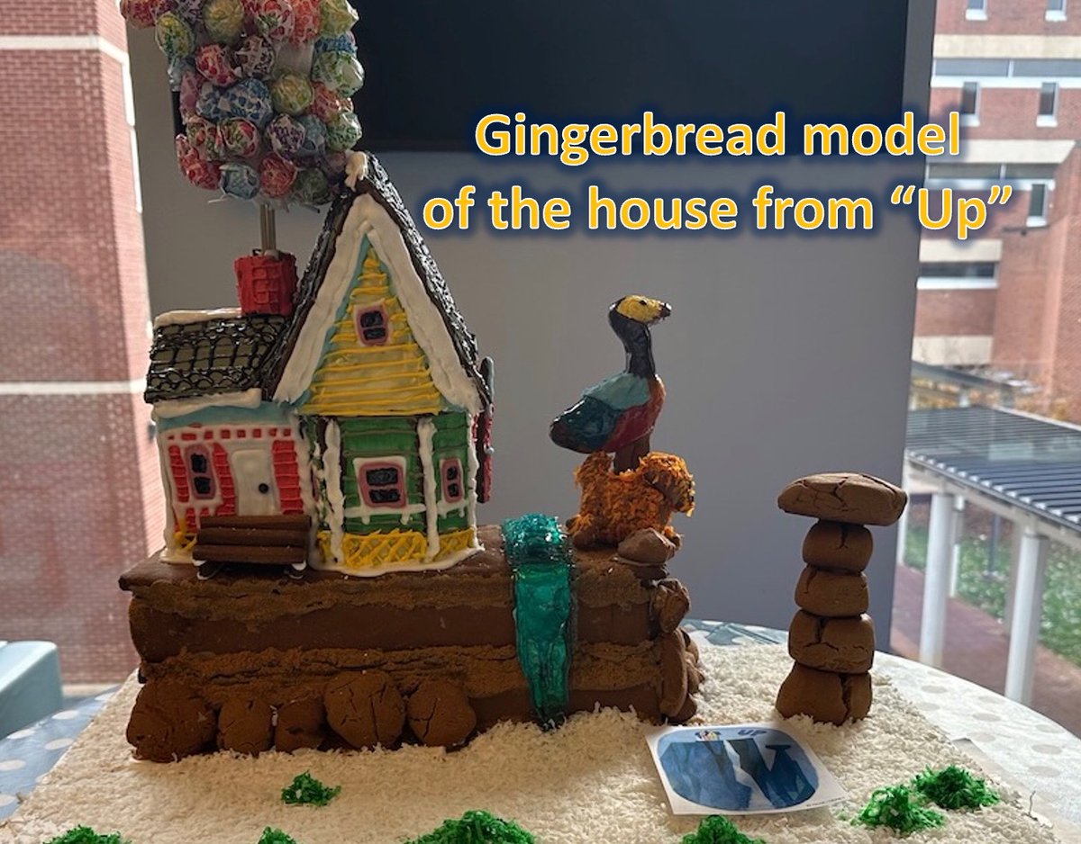 Can muscle models also be applied to coming 'up' with award winning gingerbread houses?? Apparently yes, because the @UvaM3Lab also won the BME 2023 gingerbread competition, with a beautiful 'model' of the house from the movie 'Up'! @UVABME