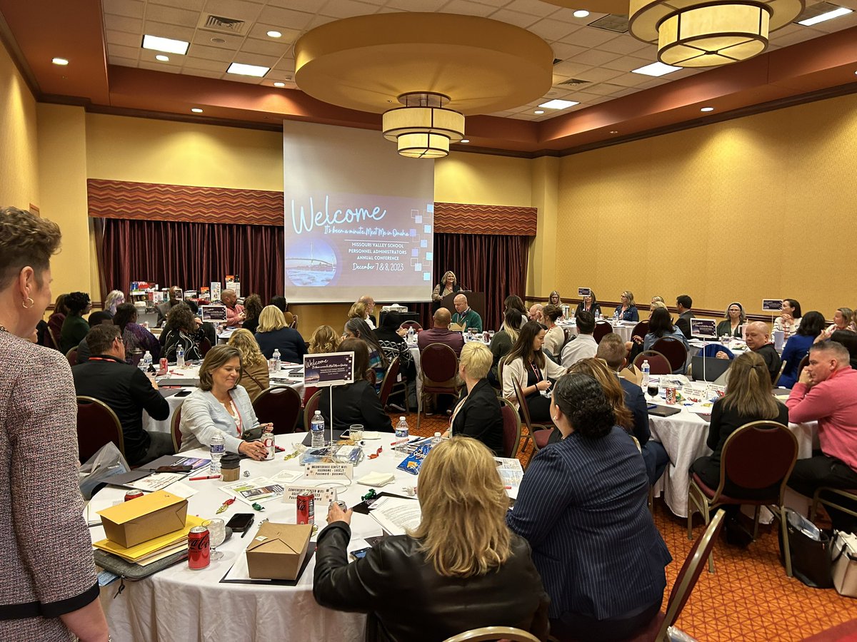Excited to attend the return of the Missouri Valley School Personnel Administrators Conference in Omaha!  Welcome from <a href="/katisettles/">Kati Settles</a> #MVSPA23 <a href="/_AASPA_/">AASPA</a>
