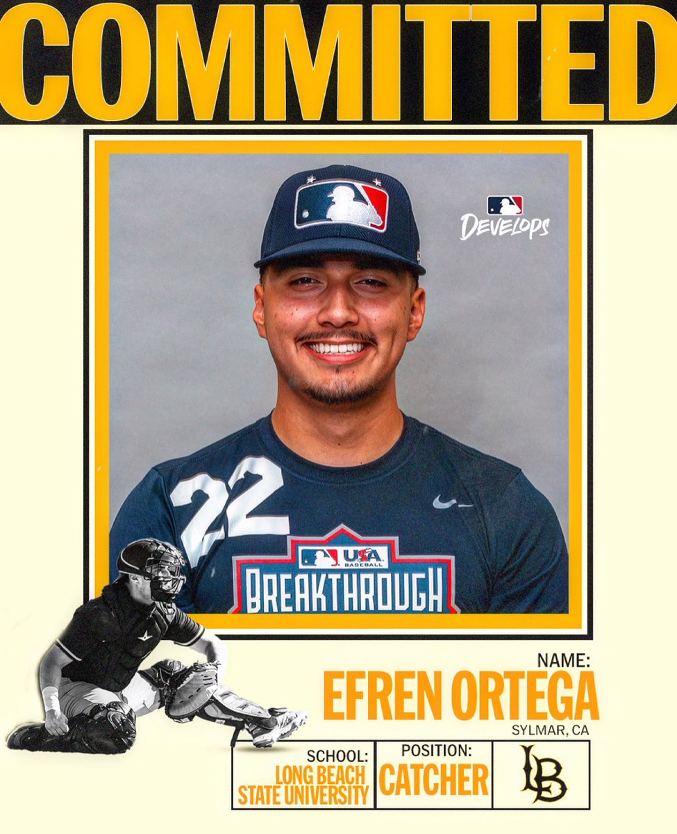 Congratulations to <a href="/efren_ortega1/">Efren Ortega</a> on his commitment to <a href="/LBDirtbags/">LBSU Dirtbags</a> ⚾️‼️ #MLBDevelops #BreakthroughBoyz🚀