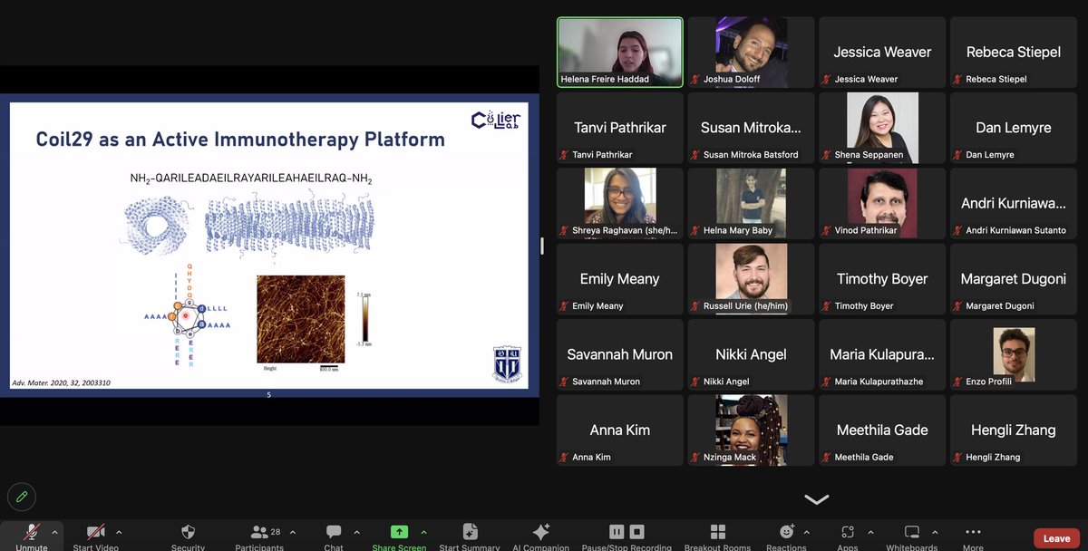 DoloffLab's tweet image. Congrats to our @SFBImmuneEng @SFBiomaterials awardees Tanvi Pathrikar @BajpayeeLab, @HFreireHaddad @LabCollier, and Rebeca Stiepel @AinslieLab! Amazing Webinar talks yesterday! (also to Sehwan Jeong who could not make it). 
Thanks also to our SFB/IE community for your support!