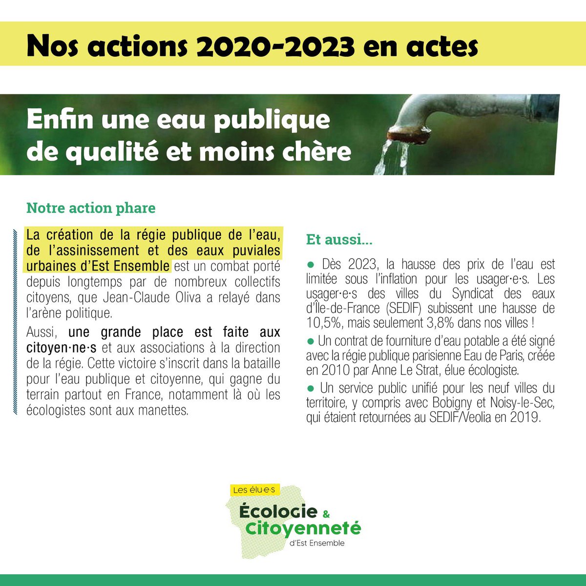 J-3️⃣ :  les élu·e·s Ecologie &amp; Citoyenneté d'<a href="/Est_Ensemble/">Est Ensemble</a> vous dévoilent pas-à-pas leurs actions à mi-mandat (2020-2023) !

👉 Aujourd'hui, découvrez le travail mené par Jean-Claude Oliva, VP en charge de l’Eau et de l’Assainissement. 

(1/2)🧶⬇️