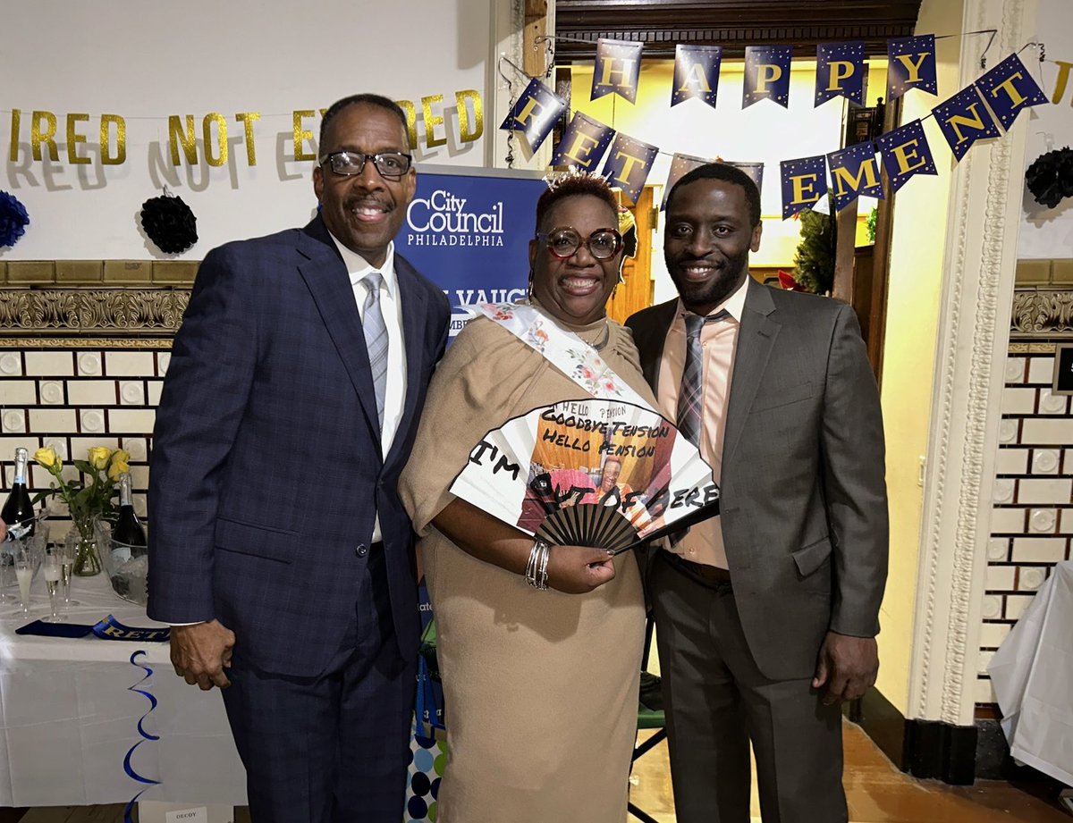 Today we celebrated Ms. Sharon Vaughn’s retirement! 

Last year @CMSharonVaughn nobly stepped up to fill a vacant seat in @phlcouncil. Prior to serving as your council member at large, she was the loyal and proven chief of staff for my former colleague <a href="/DerekGreenPHL/">Derek Green</a> .