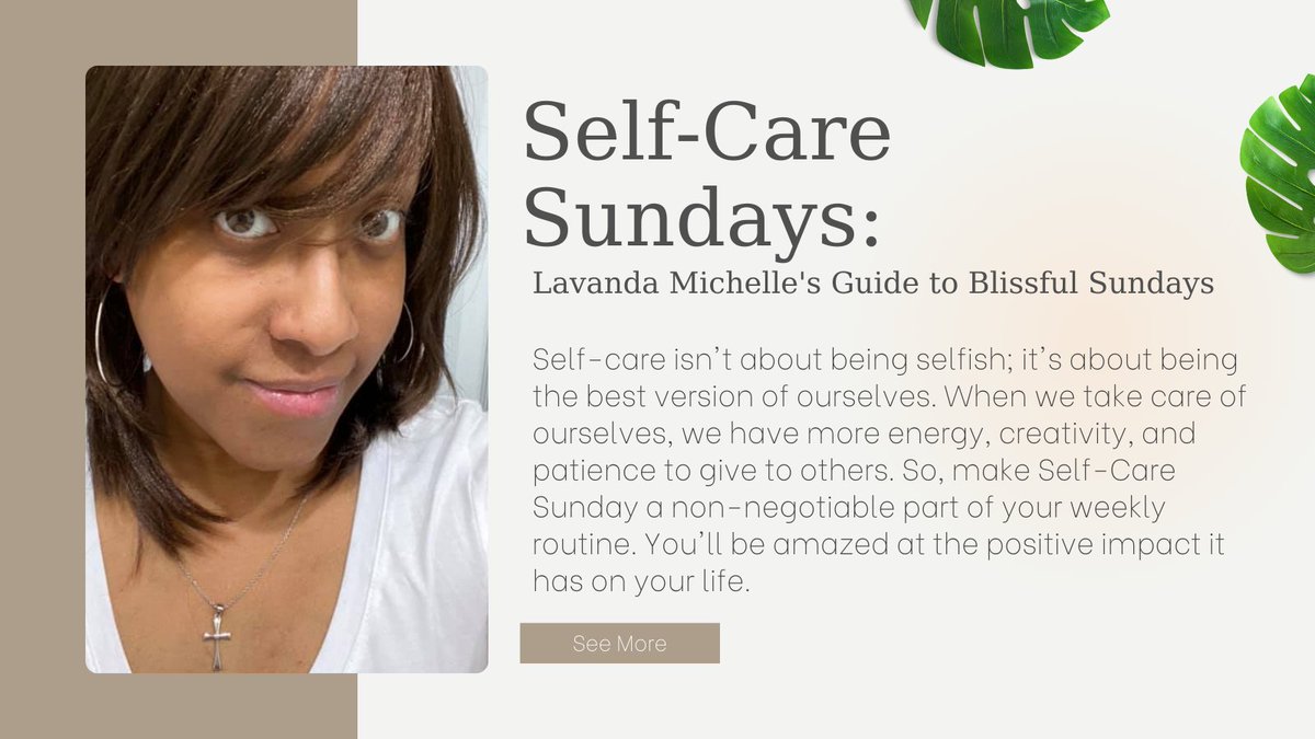 🌿✨ Embrace the art of self-care this Sunday! 🧘‍♀️💕 Discover tips for relaxation, mindfulness, and creating a day that rejuvenates your mind, body, and soul. Share your self-care journey using #SelfCareSundays #BlissfulSundays #MindfulLiving  lavandamichelle.com/2023/12/06/sel…