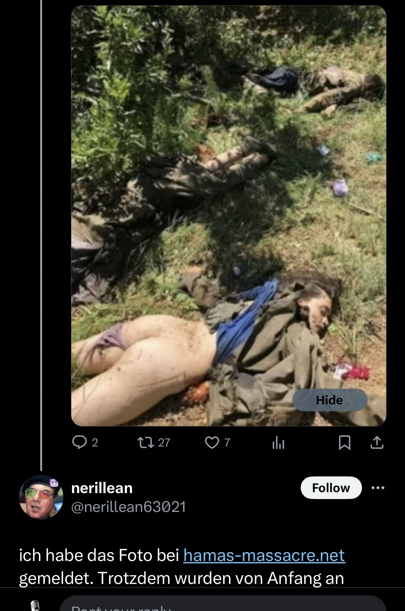 naked raped @Israel Solid propaganda Still garbage though The  mass rape story is a lie Your “lead investigator” shared an image of a half  naked female Kurdish fighter and