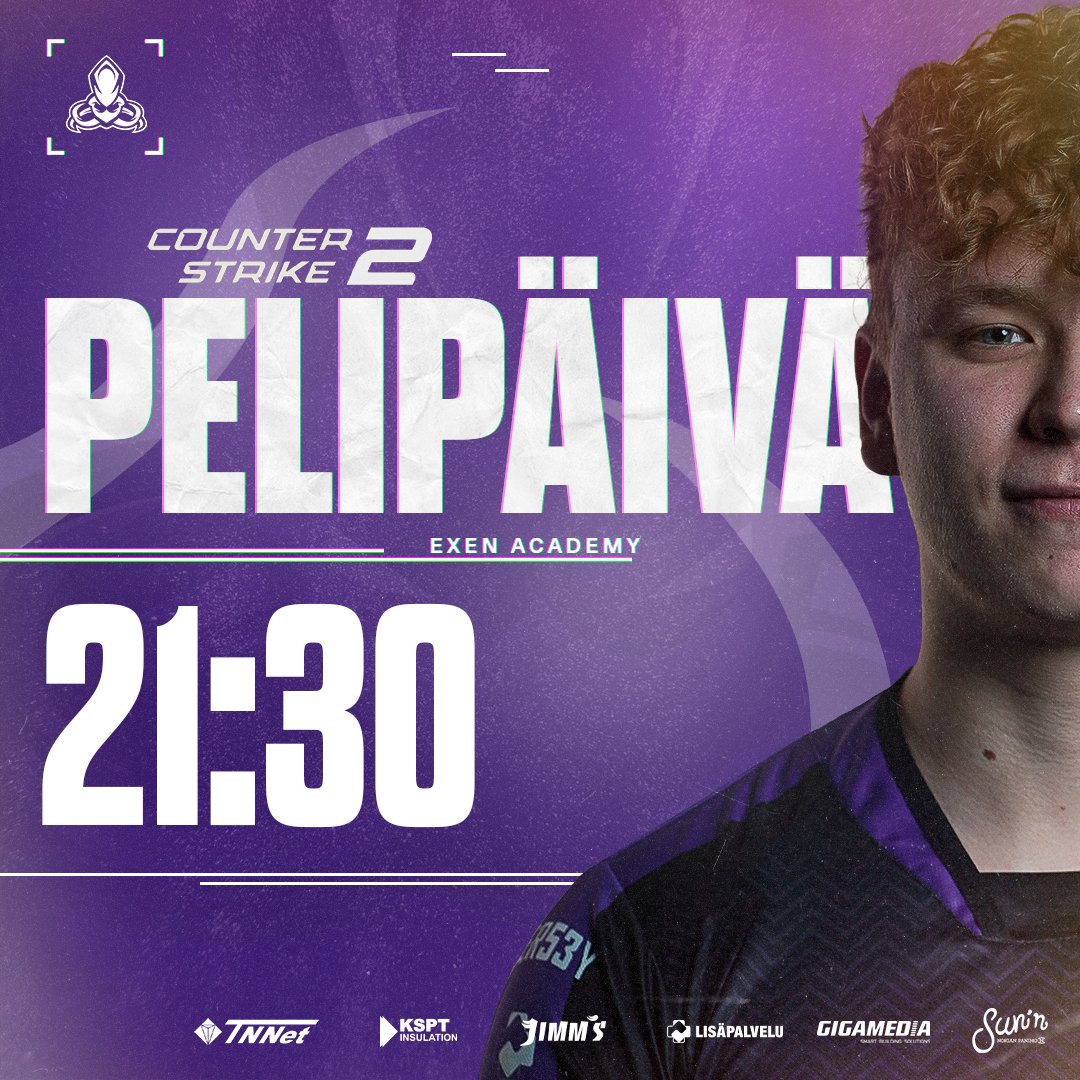 ExenEsports's tweet photo. EXEN Akatemian toinen peli playoffeissa on alkamaisillaan! Tervetuloa katsomaan peliä puoli kymmenestä eteenpäin 🔥
⚔️ EXEN - 5M ESPORTS
⏰ 21:30
📺 https://t.co/aC2vquxTIM
🎙️ @nhkCS2
#goEXEN #EDsponsored #csgofi #esportsfi https://t.co/jrlnzw0HUg