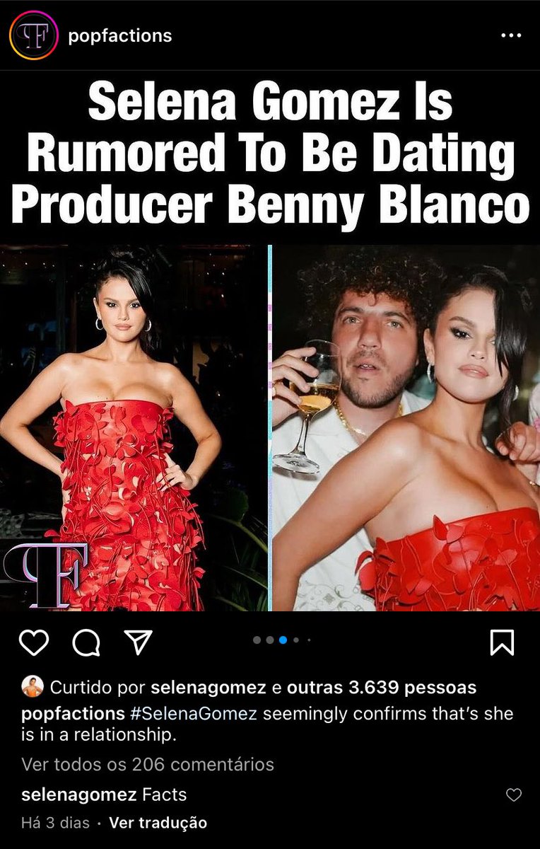 PortalSelenaBR's tweet photo. 🚨 Selena Gomez confirma que está em um relacionamento com o Benny Blanco. https://t.co/FARwmcwSXW