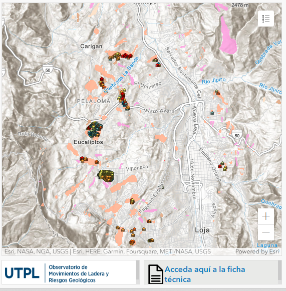utplvinculacion's tweet photo. #VinculacionUTPL, Observatorio de Movimientos de Ladera y Riesgos Geológicos @utpl, resultados del proyecto "Catálogo sistemático de movimientos de ladera y evaluación de daños a obras de infraestructura civil en la ciudad de Loja" en los  últimos 8 años. https://t.co/hOa99dAeyp https://t.co/MP4moLoz6D