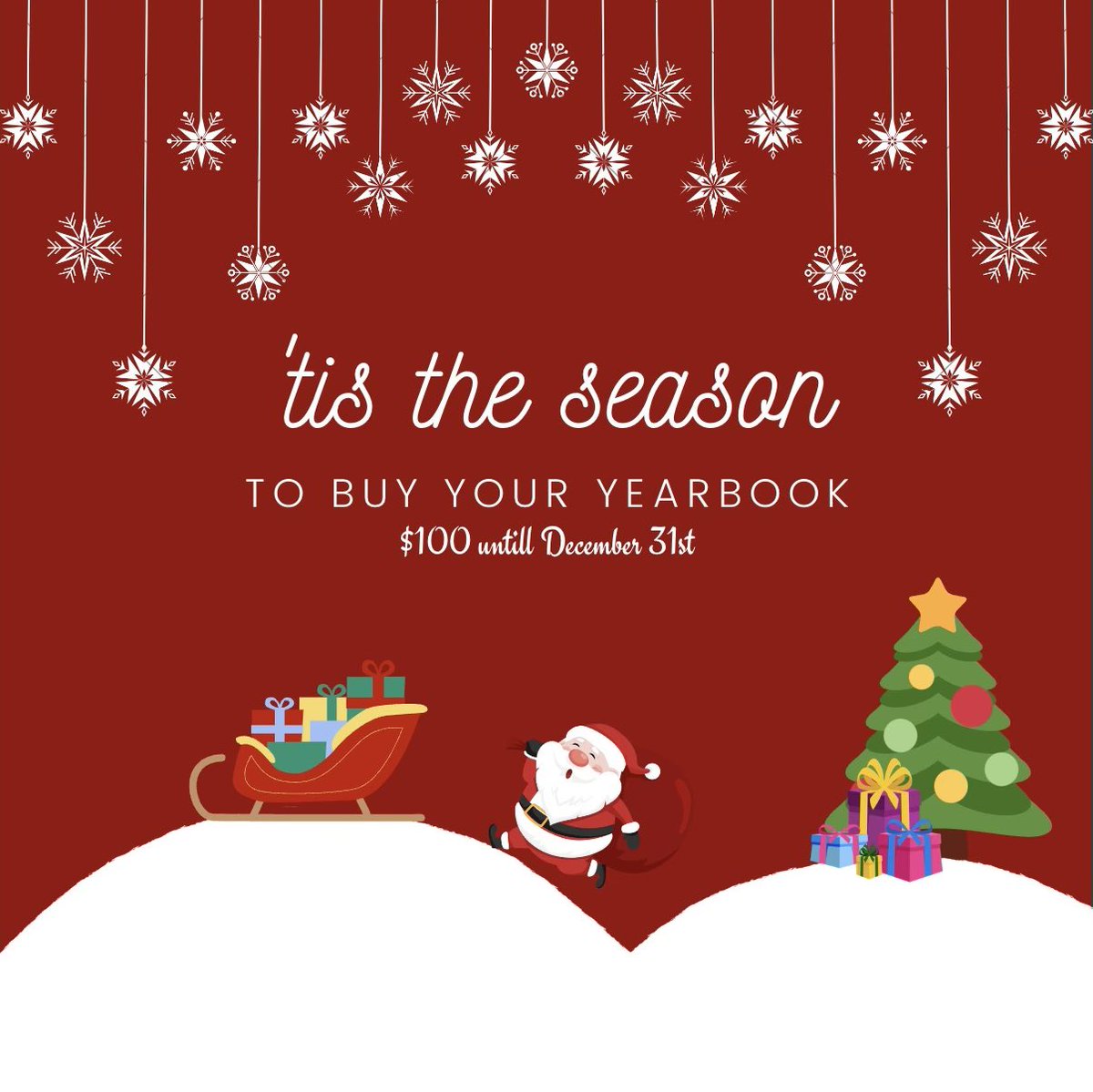 It’s the giving season, so gift yourself a yearbook! $100 until December 31st.
#YBKallday #yearbook #riverdalehighschool