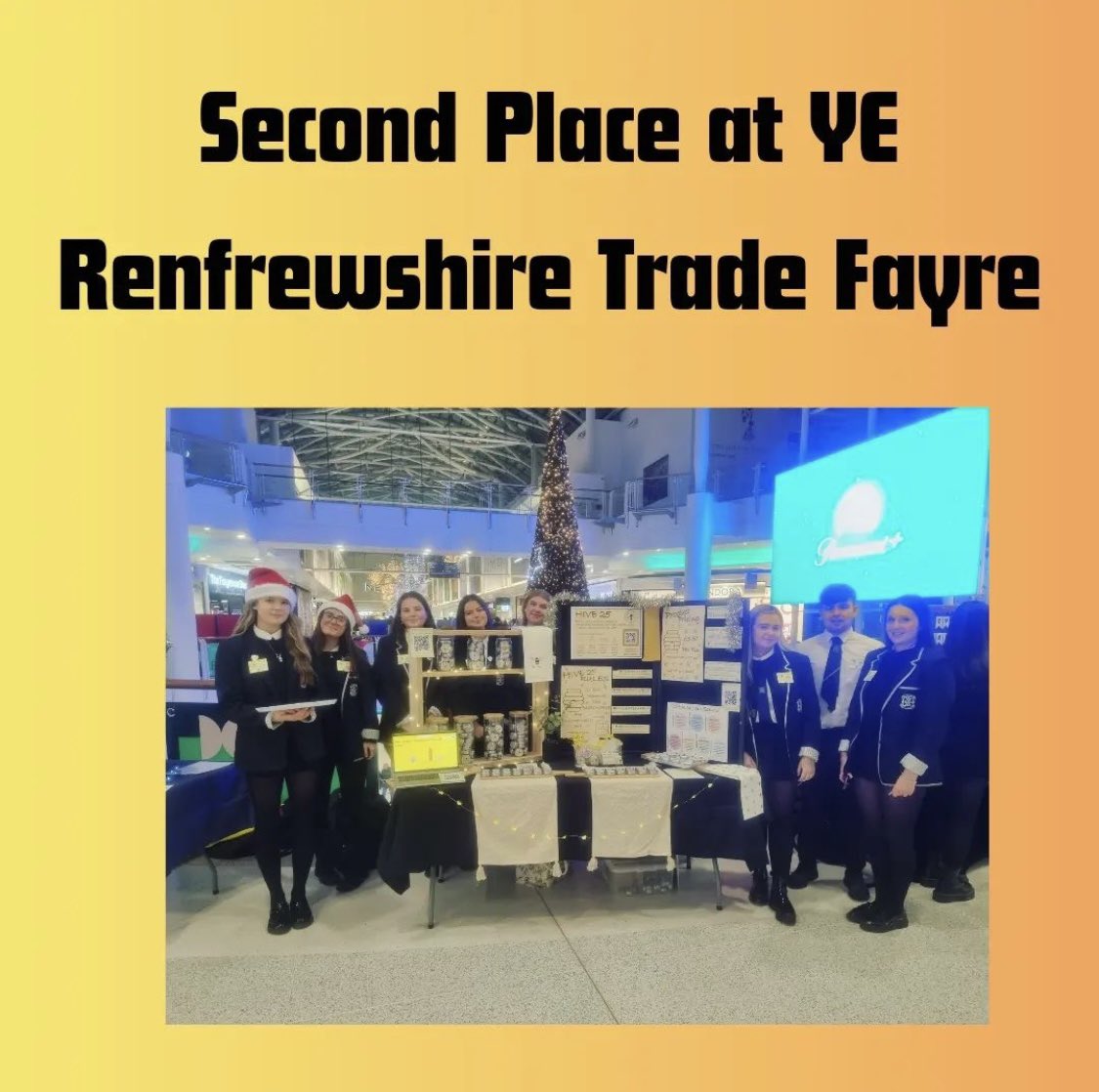 _Hive25's tweet image. We could not BEE PROUDER of winning second place at tonight event!! @YE_Renfrewshire @JohnstoneHighSc
