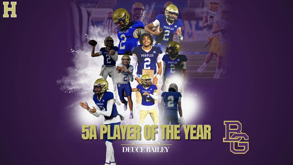 Congratulations to our QB @DeuceBailey1 for being named Class 5A Player of the Year!!