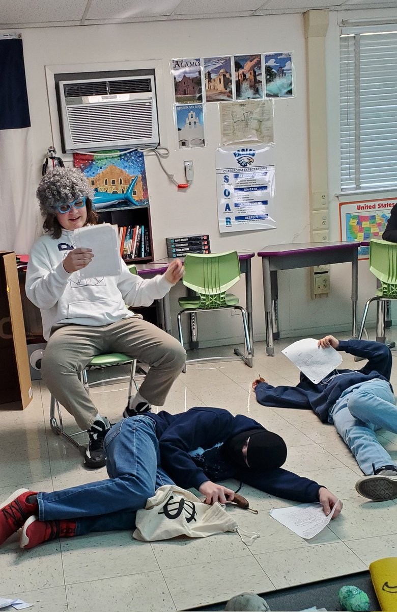 Monticelloman1's tweet photo. Students performing their Texas Revolution skits earlier this week. #datadoes @dataedwhite https://t.co/BQ12MzbDPS