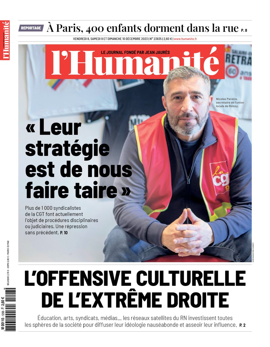 nsakhi_'s tweet photo. ✍️« La CGT dans le viseur du pouvoir »  

L'@humanite_fr met des visages sur les victimes de la répression antisyndicale, alors que plus de 1000 cégétistes sont inquiétés par des poursuites policières, judiciaires ou disciplinaires. 

Dossier complet à retrouver ce vendredi. https://t.co/s84quVLXY8