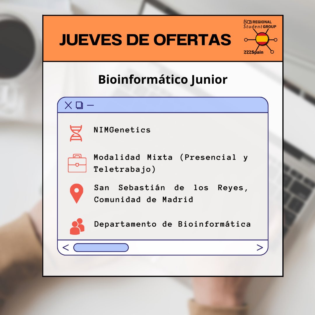 RSGSpain's tweet image. Para coger el fin de semana largo con ganas… ⚠️OFERTA EN EMPRESA ⚠️

NIMGenetics busca a un Bioinformáticx Junior

Tareas:
👉🏼 Procesado de muestras NGS
👉🏼 Controles de calidad
👉🏼 Desarrollo de herramientas 

+info jobs.nimgenetics.com/jobs/bioinform…

#joboffer #bioinformatics #happycoding