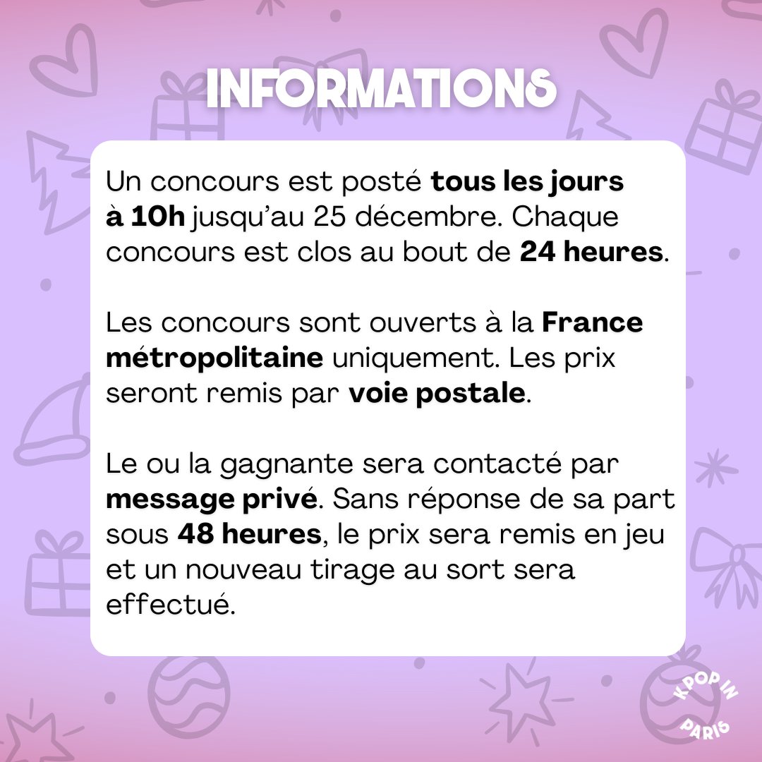 🎄[CALENDRIER DE L'AVENT - JOUR 12]

Avis aux fans de #GIDLE ! Tentez de gagner un lot composé de 2 albums #HEAT (ver. Premium sleeve BLAZE et FLARE) ! ✨

Conditions :
1⃣ FOLLOW <a href="/KpopInParis/">Kpop in Paris</a>
2⃣ RT + LIKE
3⃣ Mentionne 3 amis en commentaire

🍀TAS le 13/12

#Concours