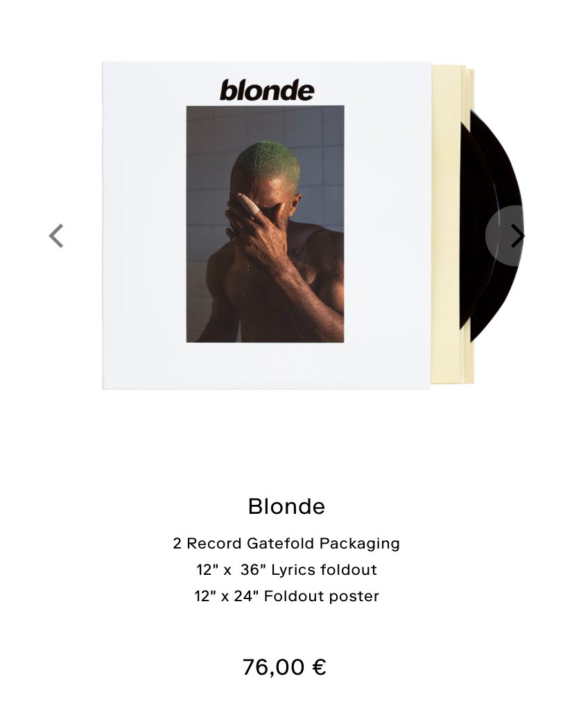eskemusique's tweet photo. 🚨 Blonde de Frank Ocean est à nouveau de retour en stock ! 

https://t.co/Ghkh6VDN4x https://t.co/Di0EGfW39o