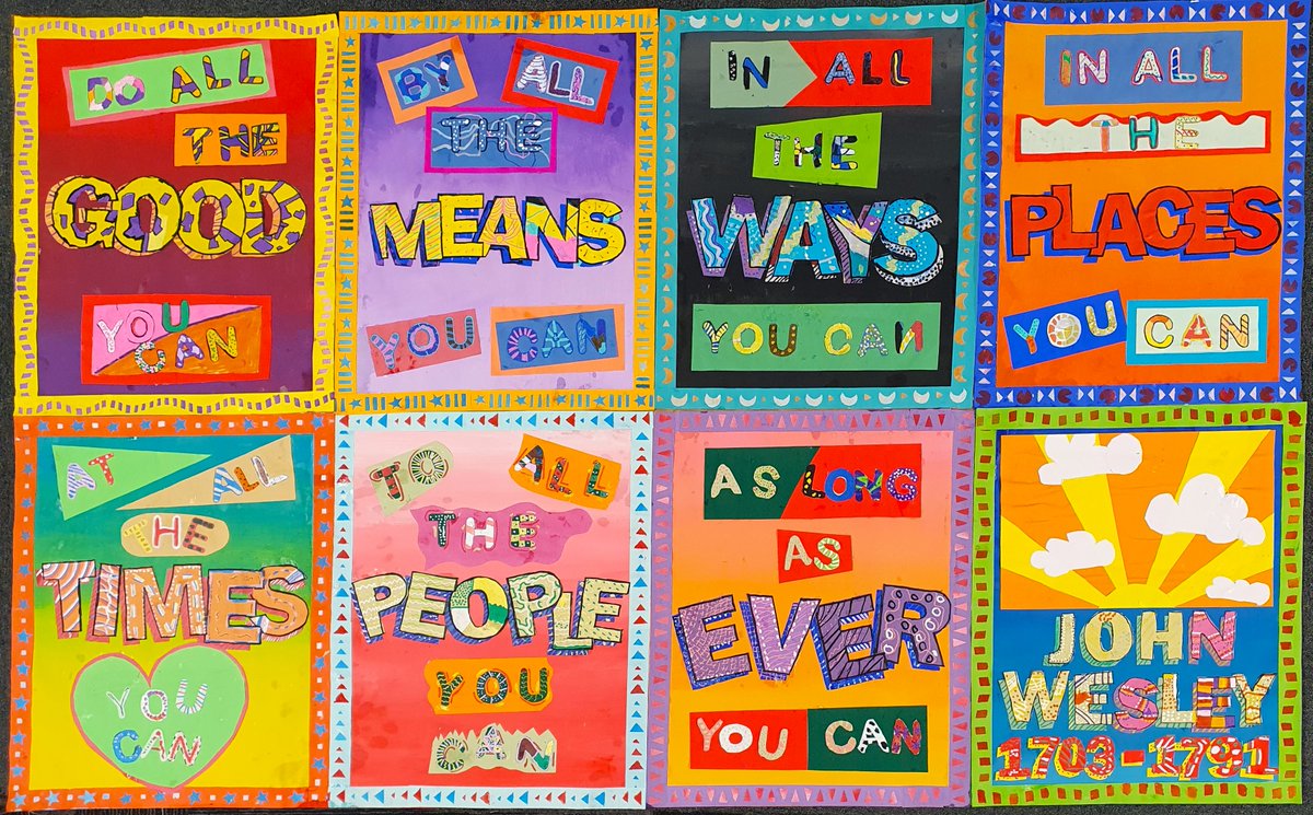 Year 5 at Hawksley Church primary took their inspiration from @BobandRoberta Smith for their latest display.