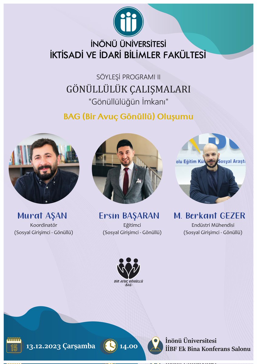 Vakti olan dostlarımızı bekleriz. BAG olarak neler yaptık, neden gönüllüyüz, neler yapacağız vb. konulara değineceğiz inşallah.