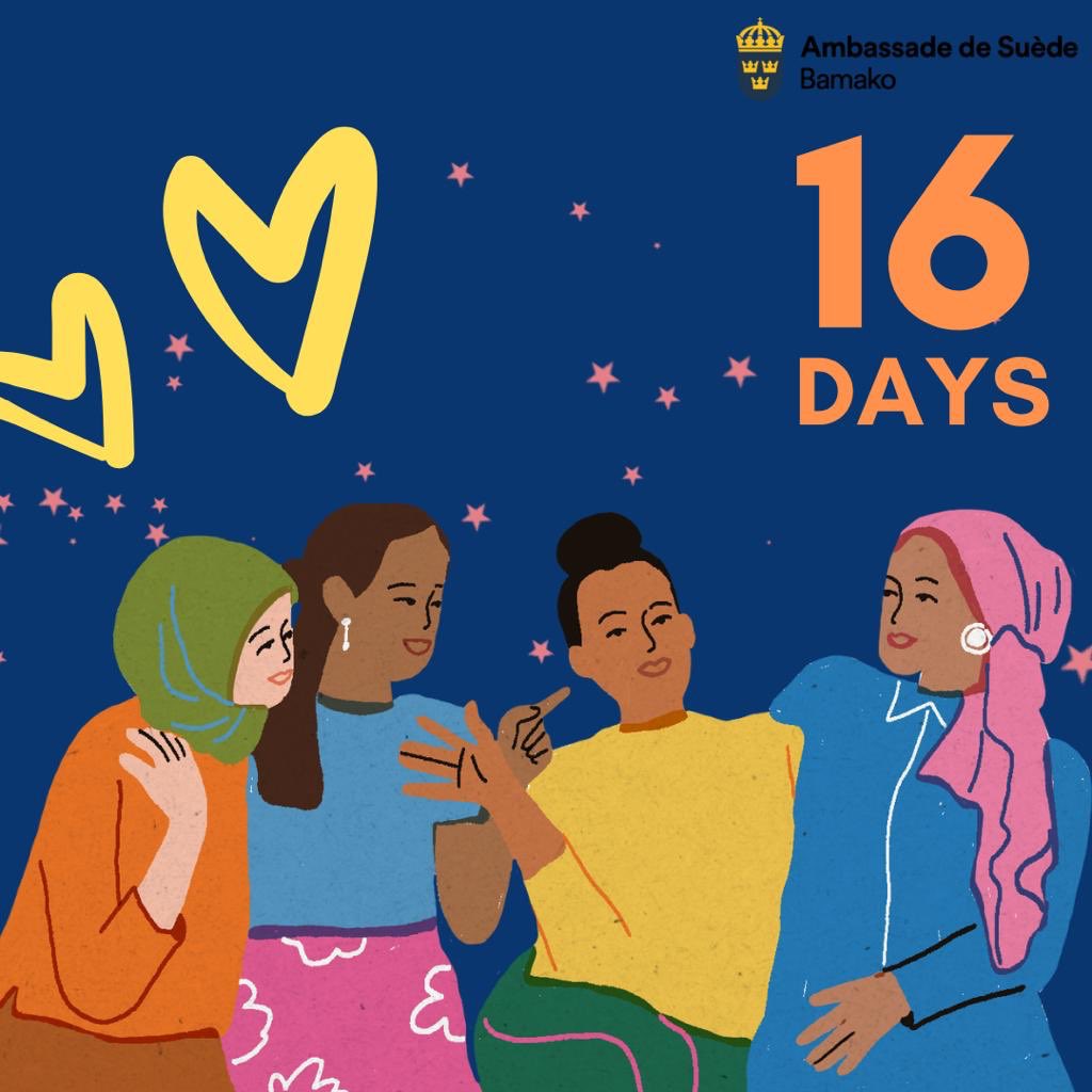 La réalité des violences basées sur le genre au Mali est troublante. Les survivantes hésitent à déclarer les cas. Il est temps de briser le silence et d'offrir un soutien adapté. 💔🤝 #SuèdecontreVBG #16Jours #Pasdexcuse #ÉgalitéEnAction #StopVBG